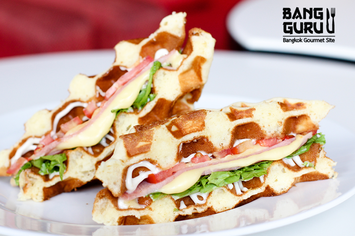 Ham and Cheese with homemade waffle